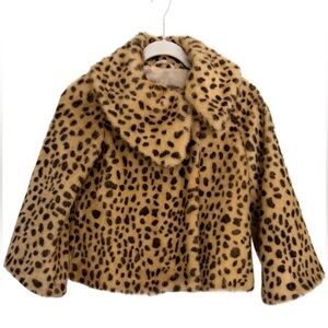 GAP Kids Animal Print Faux Fur Cape Size Medium